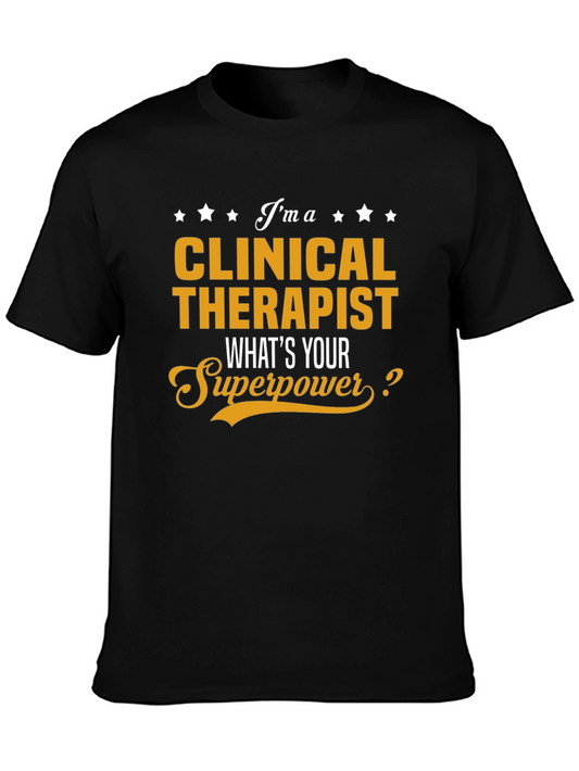 Clinical Therapist Superpower Black Graphic Tee