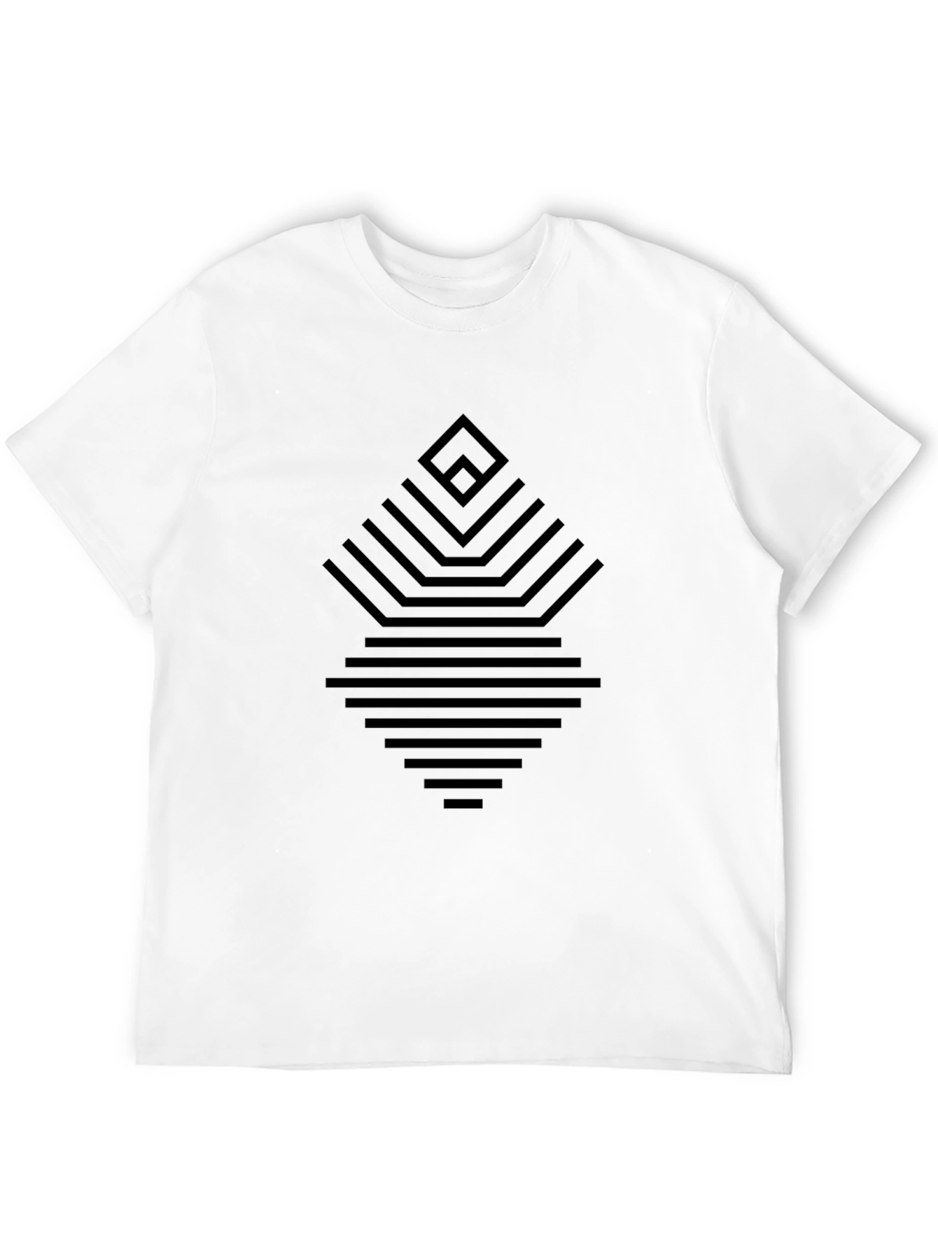 Geometric Line Art Black T-Shirt for Men