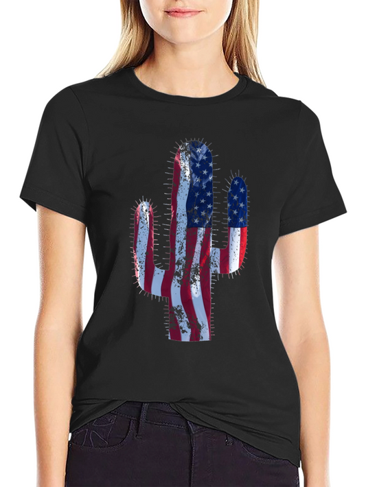 American Flag Cactus Graphic Tee