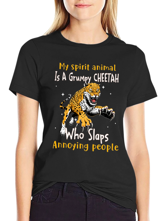 Grumpy Cheetah Slaps Annoying People T-Shirt