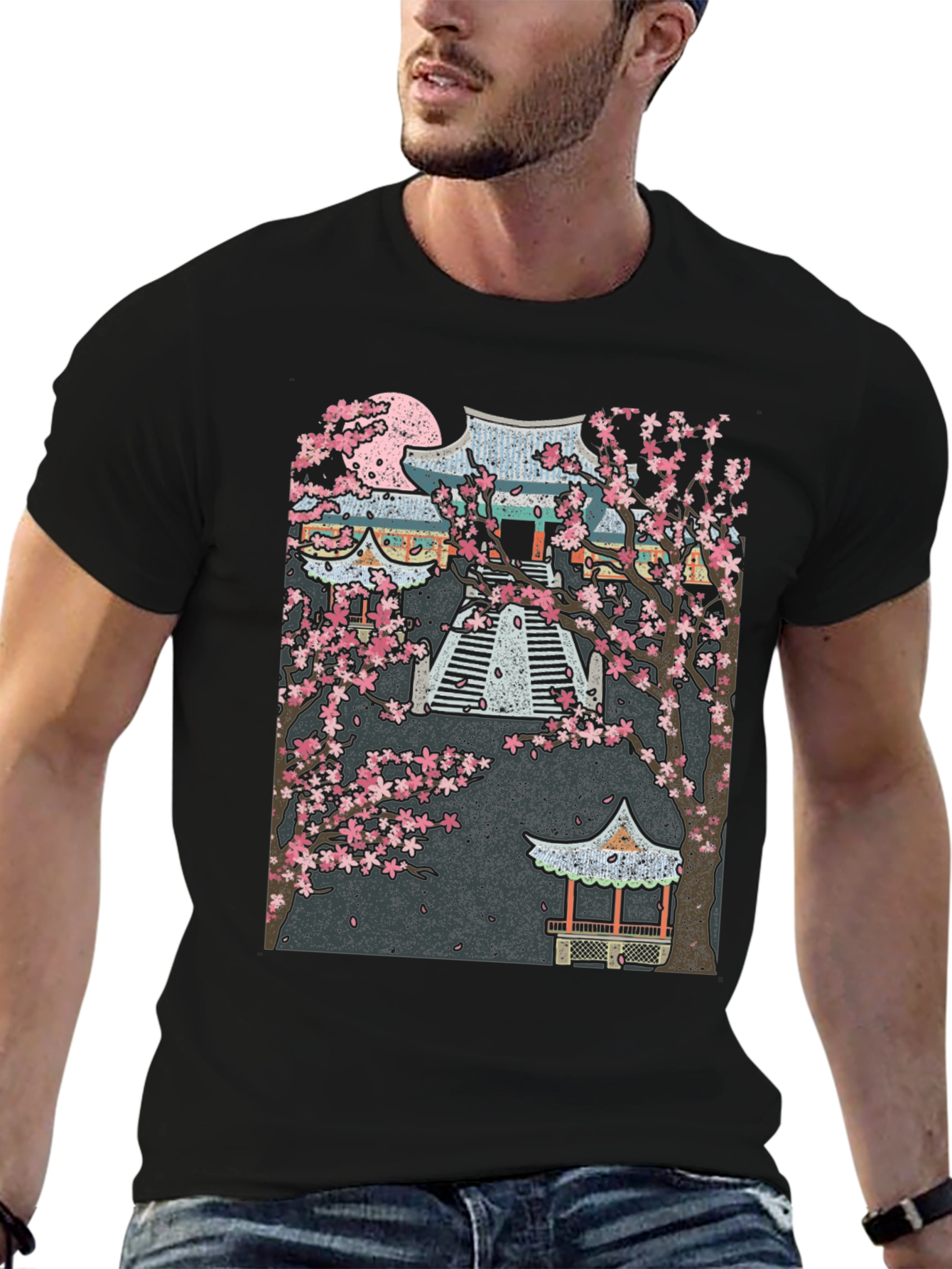 Sakura Temple Black T-Shirt