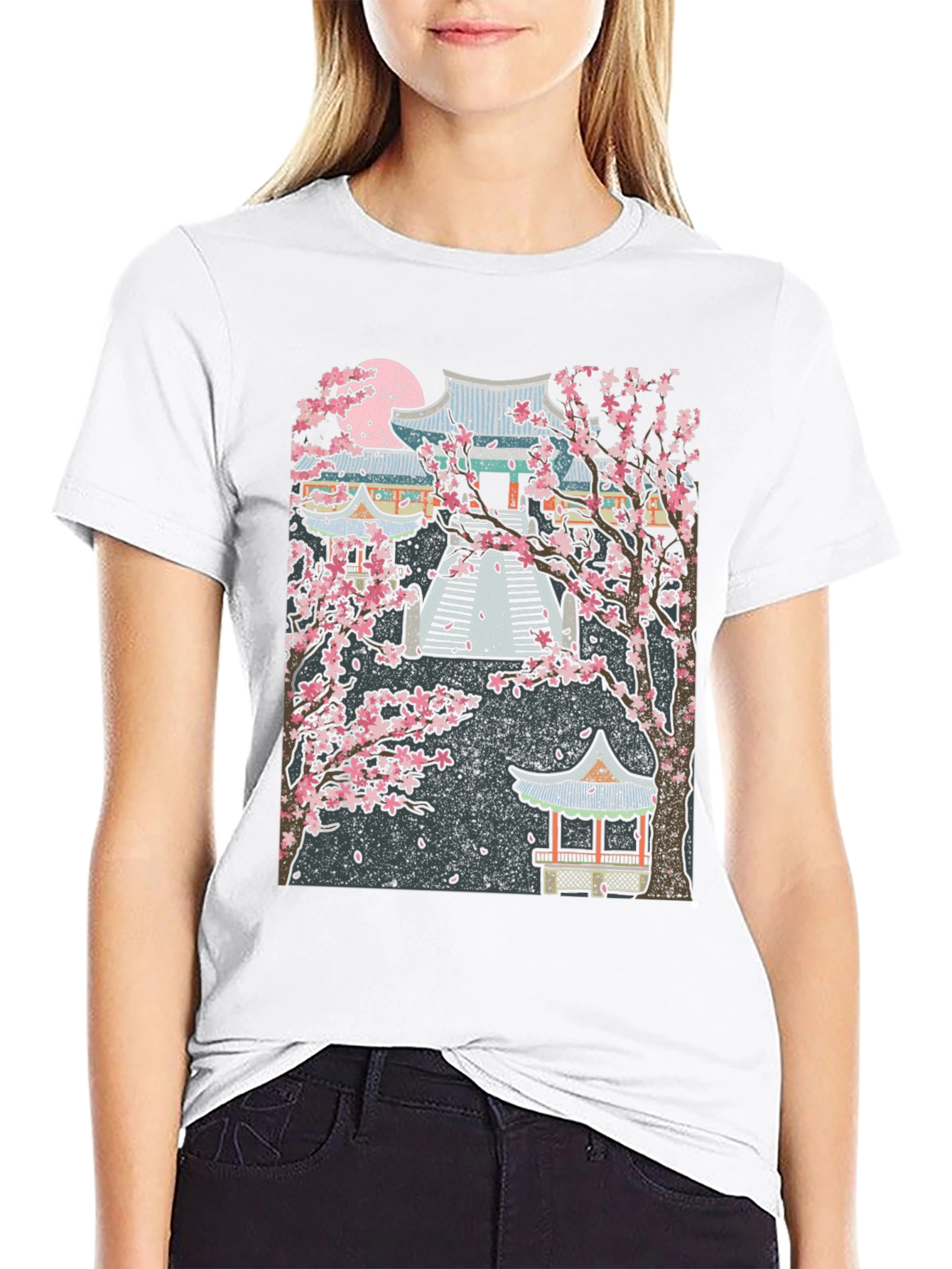 Sakura Temple Black T-Shirt