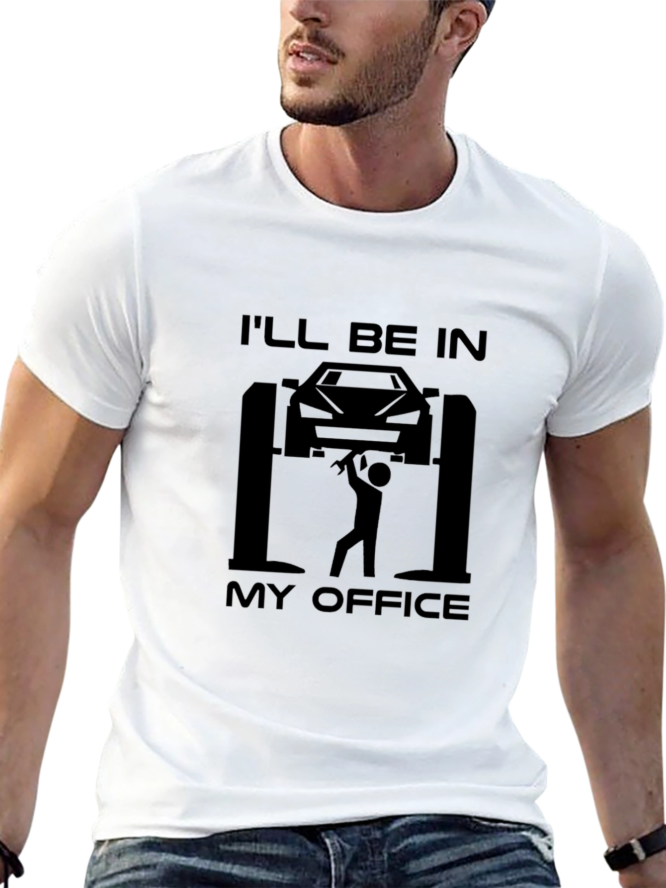 Mechanics Office T-Shirt - Car Lift Design