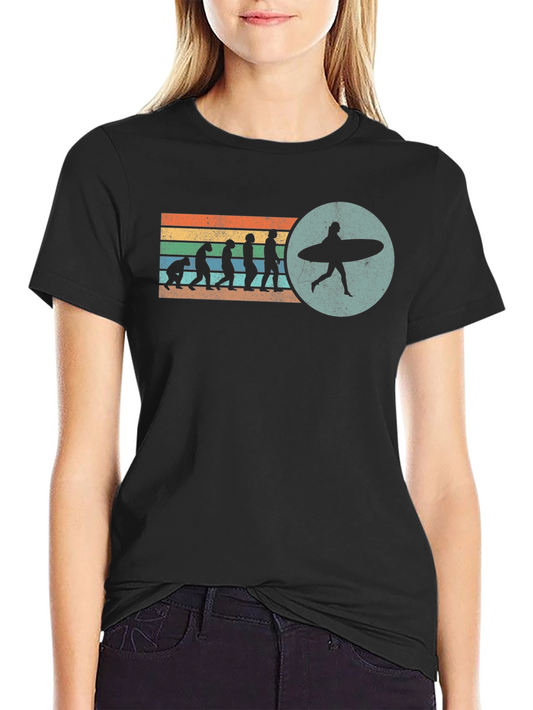 Evolution of Surfing Graphic Tee - Black