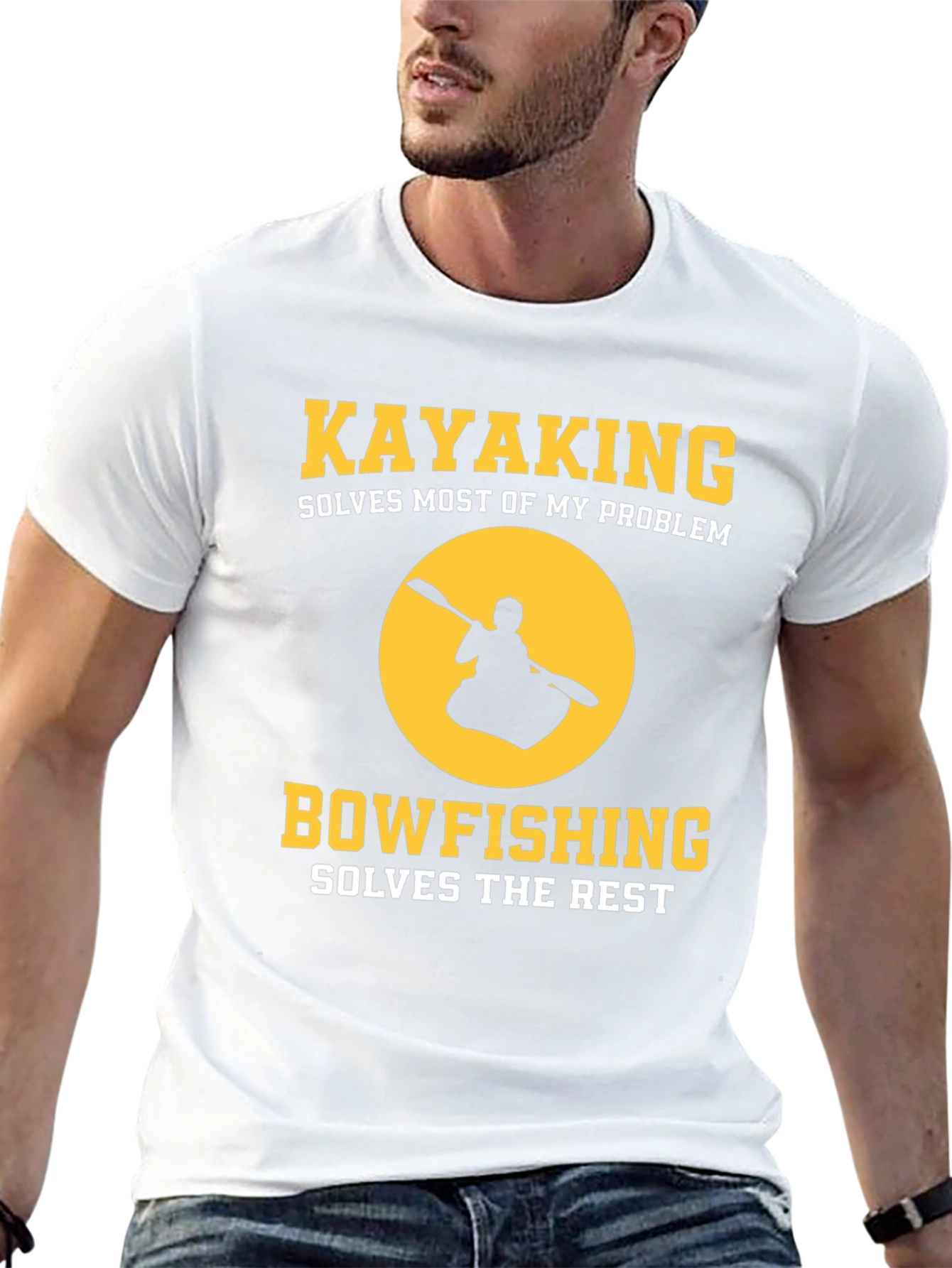 Kayaking Bowfishing Solves My Problem Graphic T-Shirt