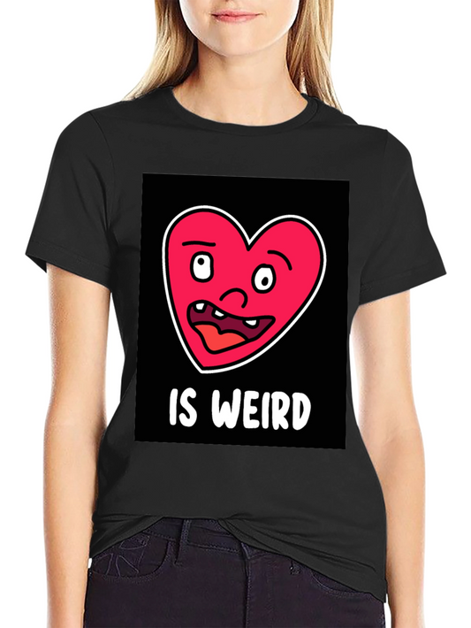 Funny Weird Heart T-Shirt - Black Cotton Tee