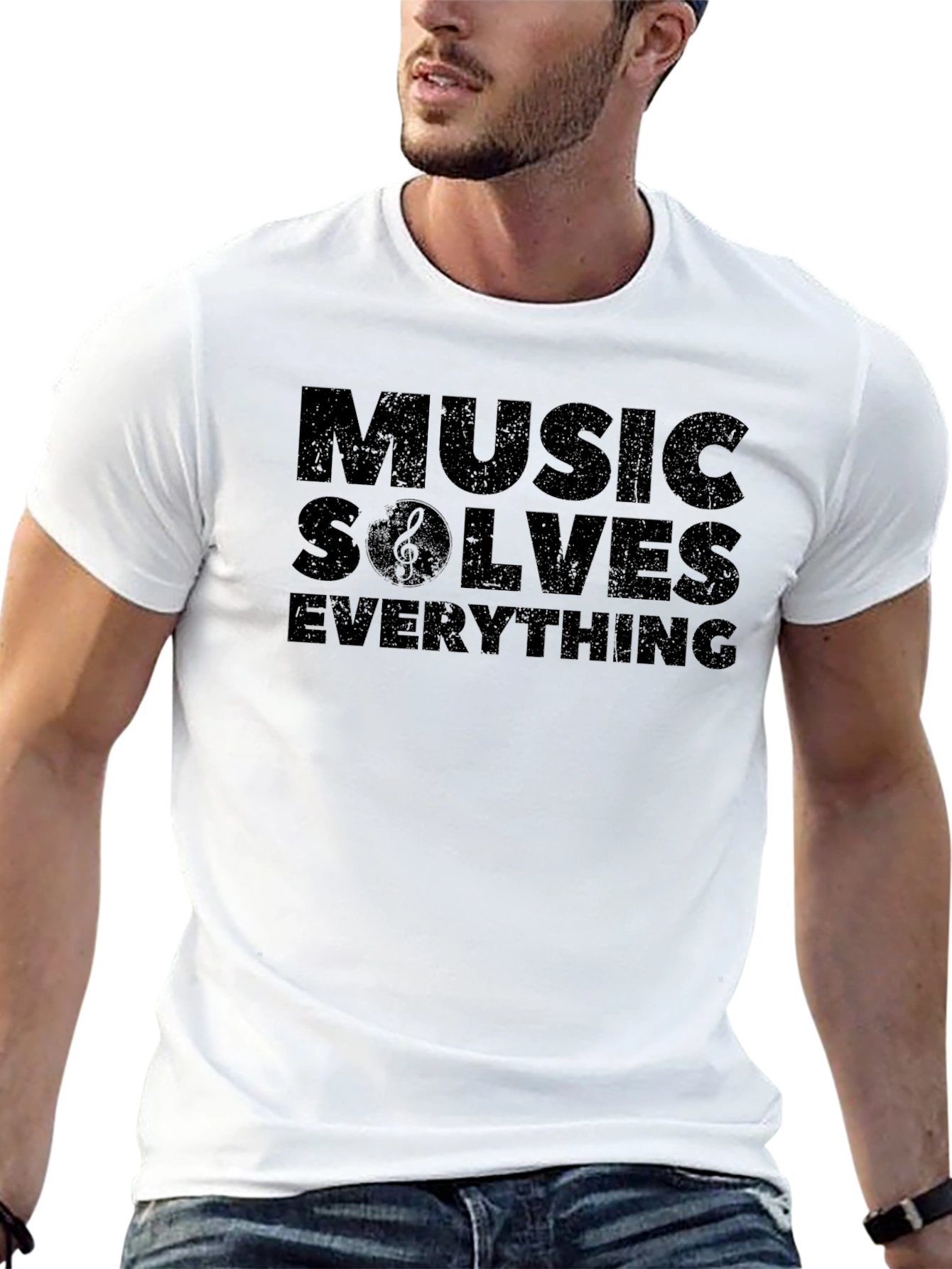 Music Solves Everything Black T-Shirt