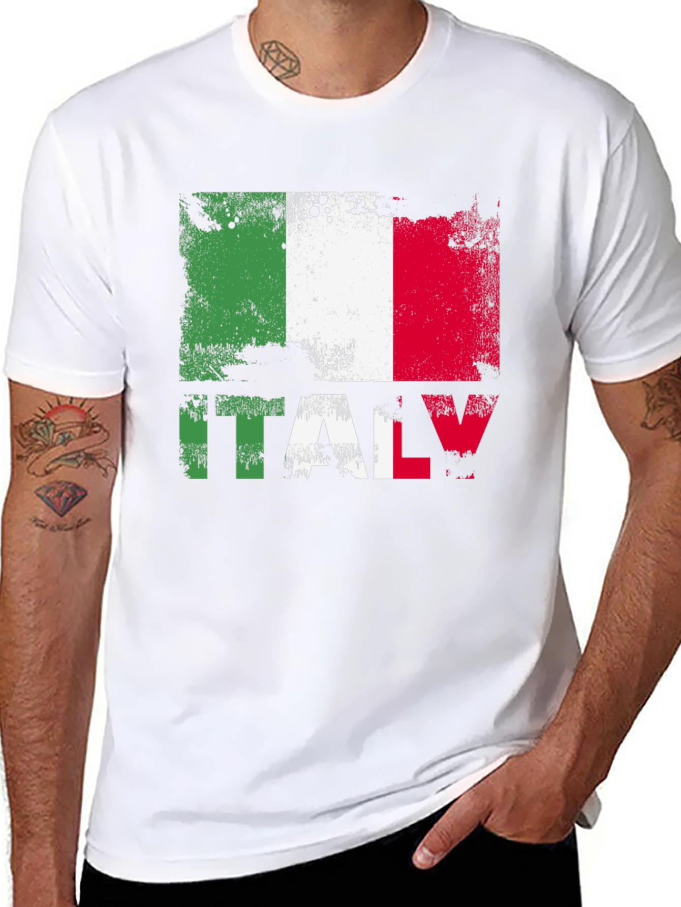 Italy Flag Grunge T-Shirt Italian Pride Tee