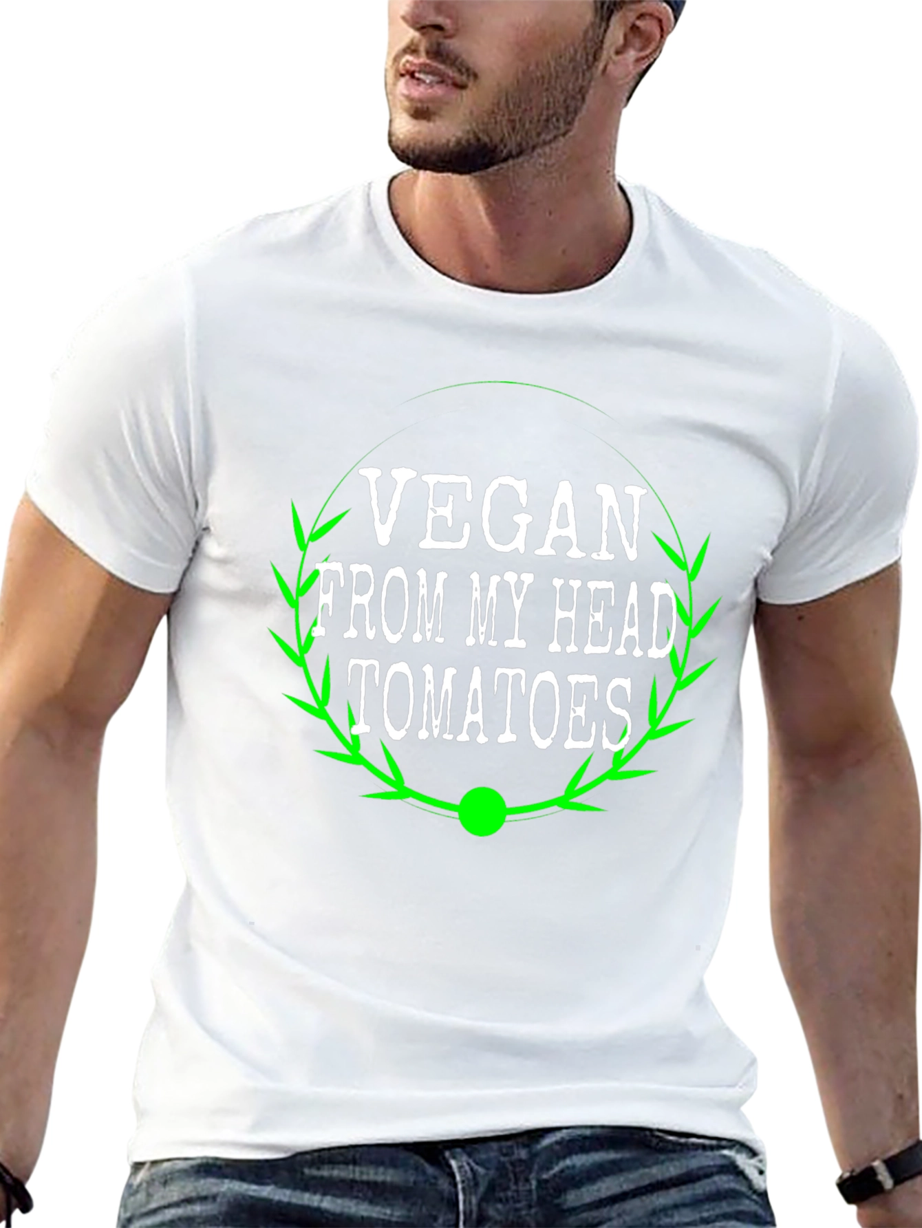 Vegan From My Head Tomatoes Graphic Tee - Black