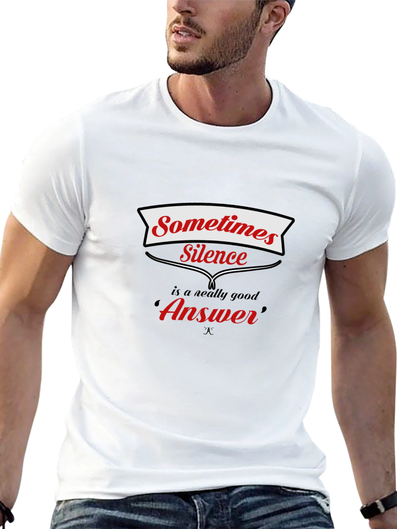Silence is Golden Mens Black Graphic Tee