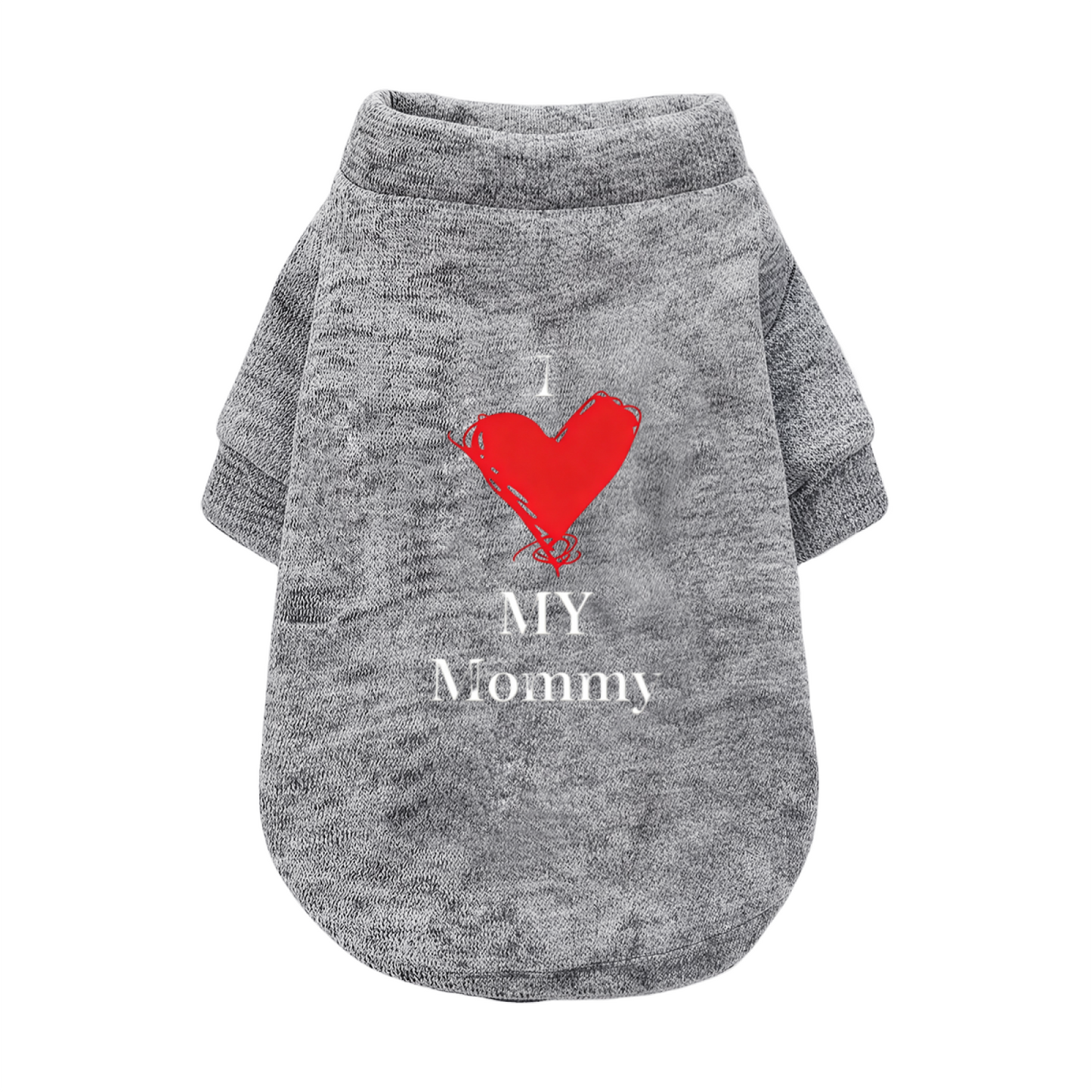I Love My Mommy Sketch Heart Puppy Sweater