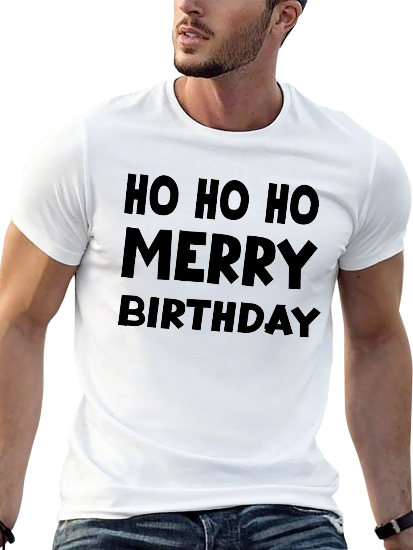 Ho Ho Ho Merry Birthday Black T-Shirt