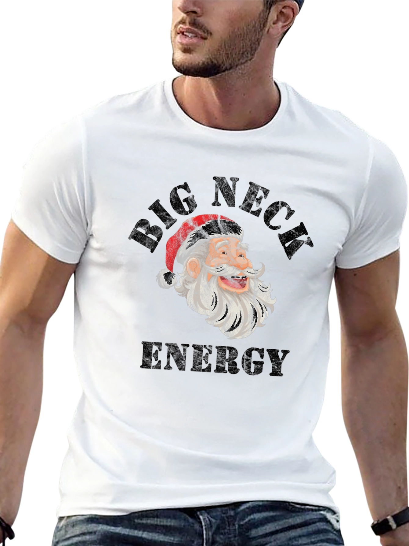 Big Neck Energy Santa Graphic Tee