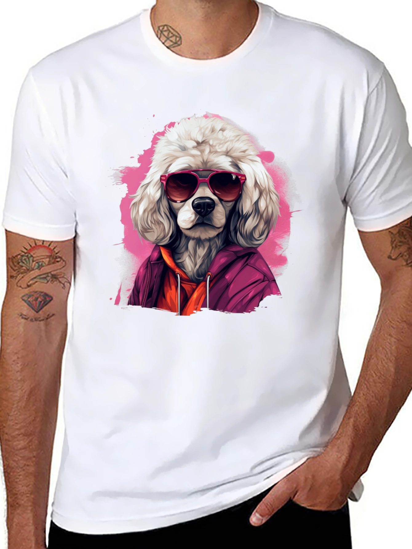 Cool Dog Graphic Tee - Black