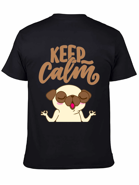 Keep Calm Pug Yoga T-Shirt - Relax & Meditate!