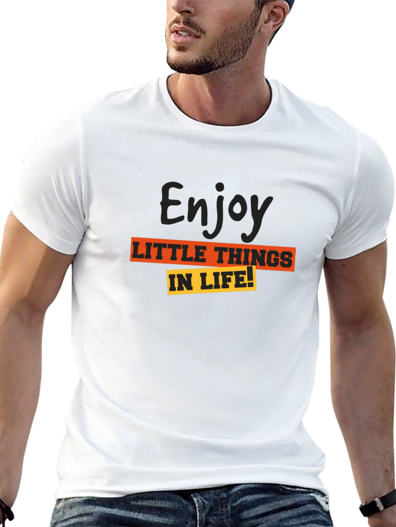 Enjoy Little Things Black Graphic Tee