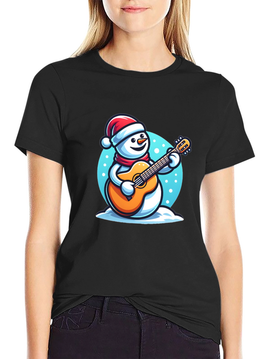 Festive Snowman Guitarist T-Shirt
