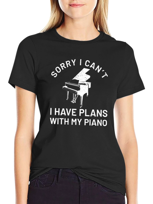 Funny Piano Player Black T-Shirt