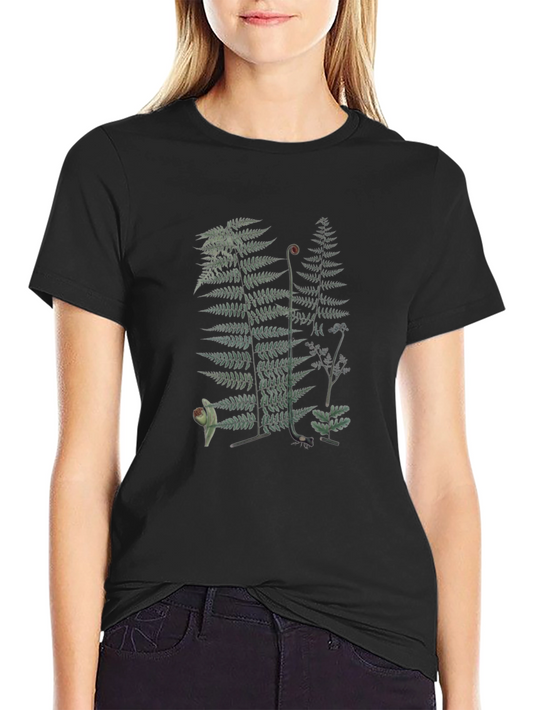 Fern Print Black T-Shirt