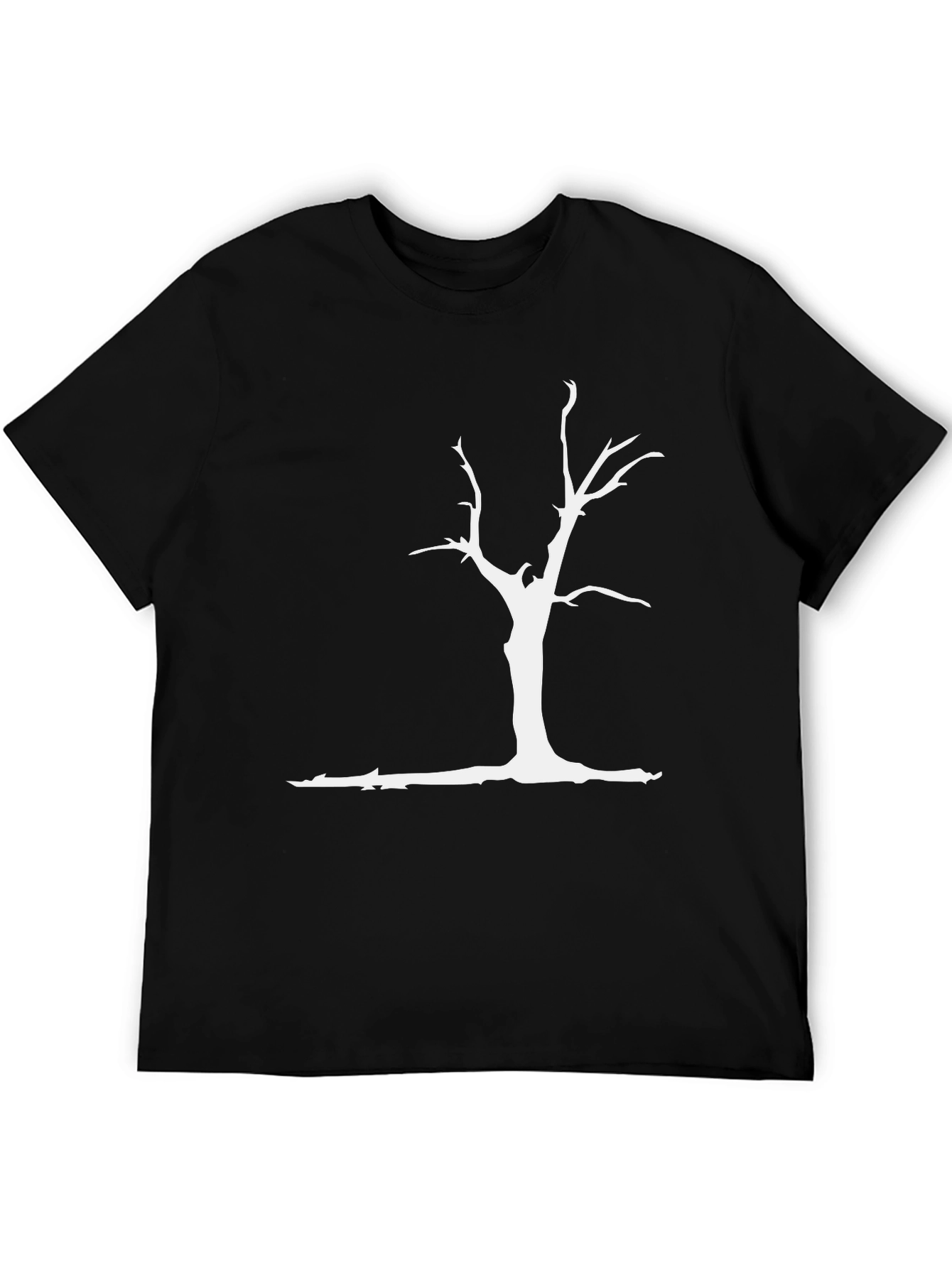 White Tree Graphic Black T-Shirt