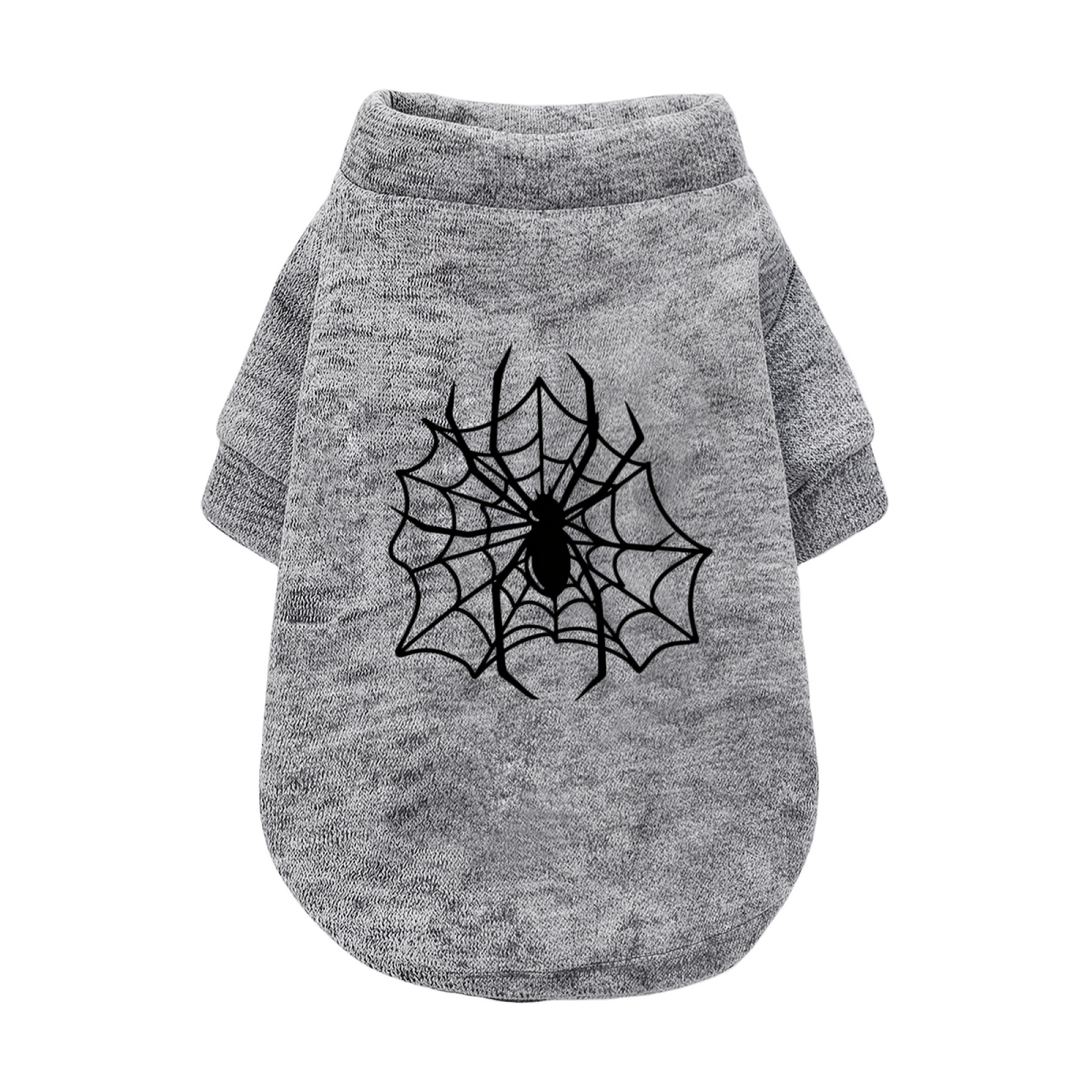 Spooky Black Spider Halloween White Pet Cardigan Sweater