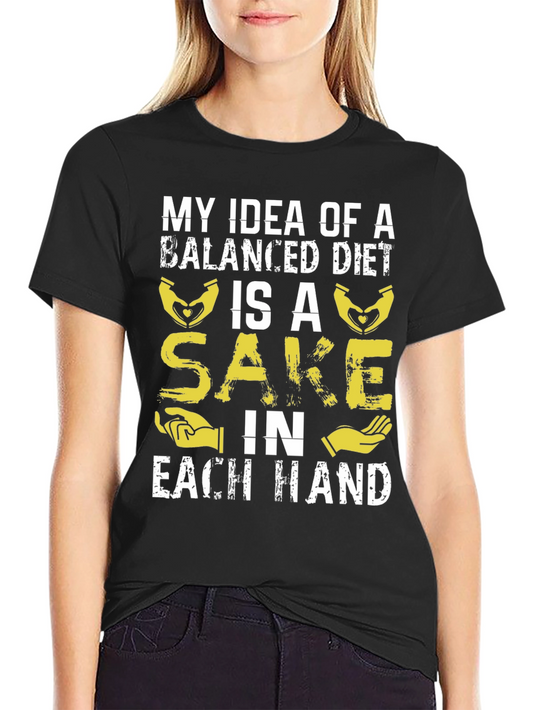 Balanced Diet Sake T-Shirt - Funny Graphic Tee