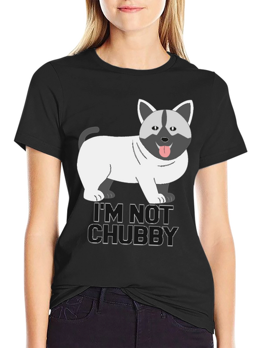 Im Not Chubby Dog Cartoon Graphic T-Shirt