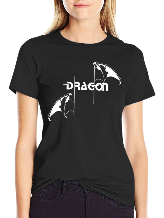 Dragon Wings Graphic Tee - Black Cotton Blend