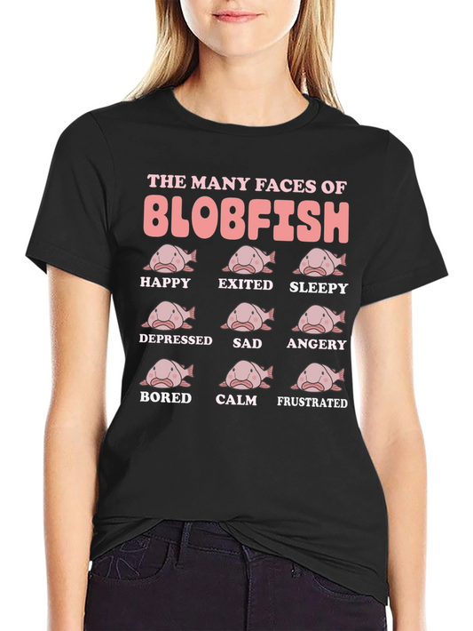 Blobfish Moods Funny Graphic T-Shirt