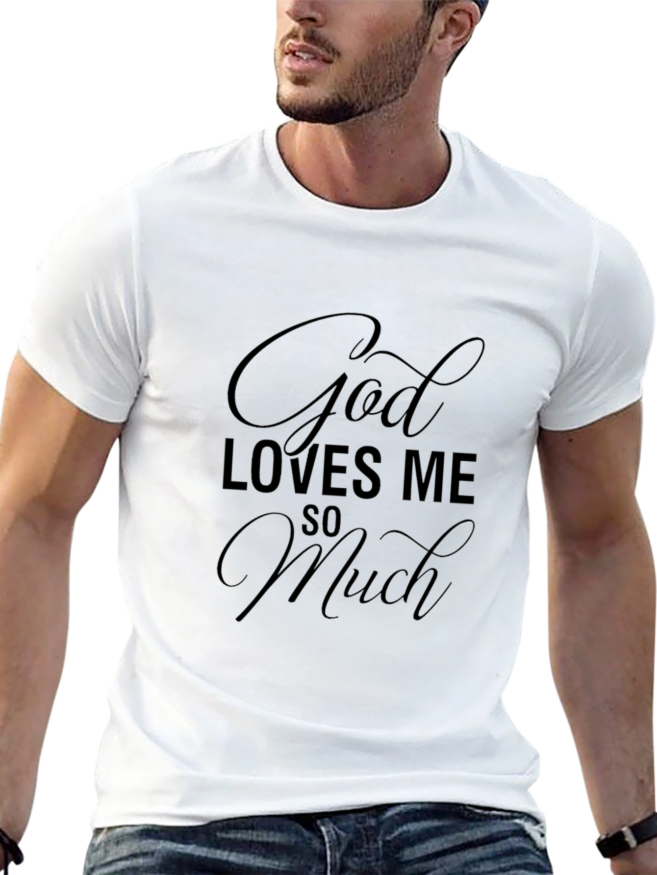 God Loves Me So Much Black Graphic Tee