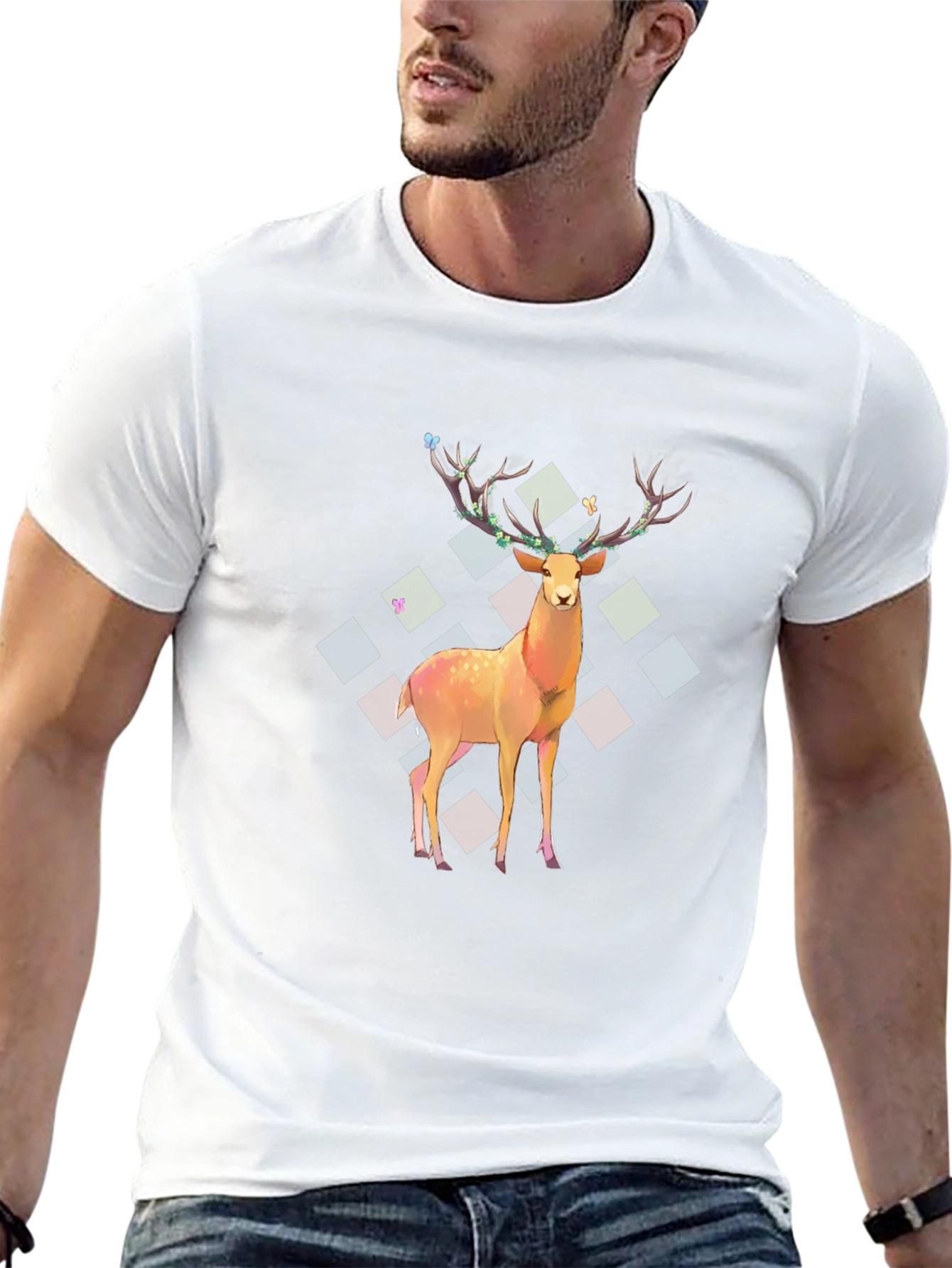 Deer Graphic Tee - Festive Style