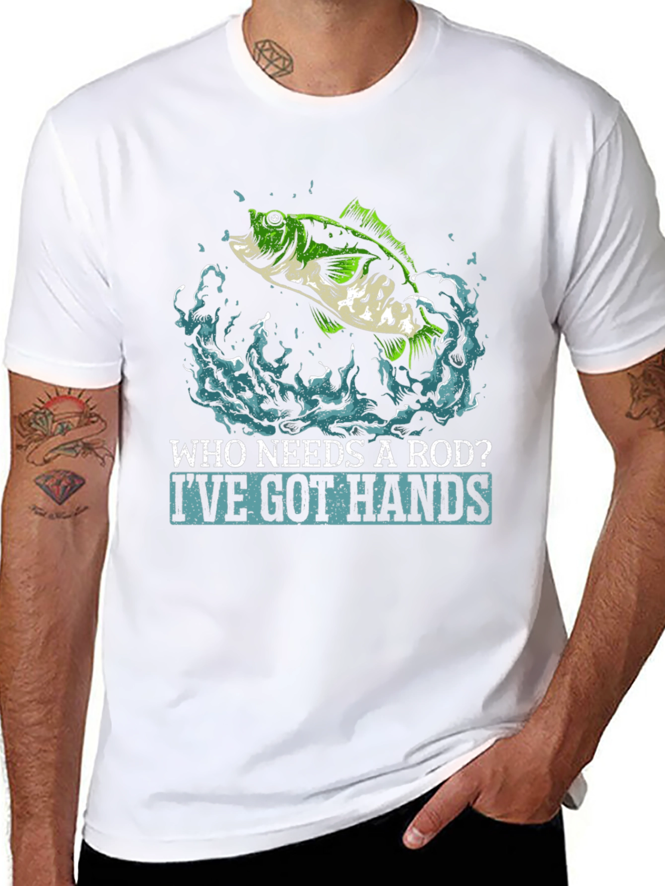 Funny Fishing T-Shirt - Who Needs a Rod?