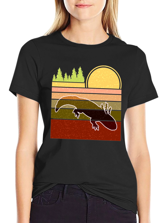 Axolotl Retro Sunset T-Shirt