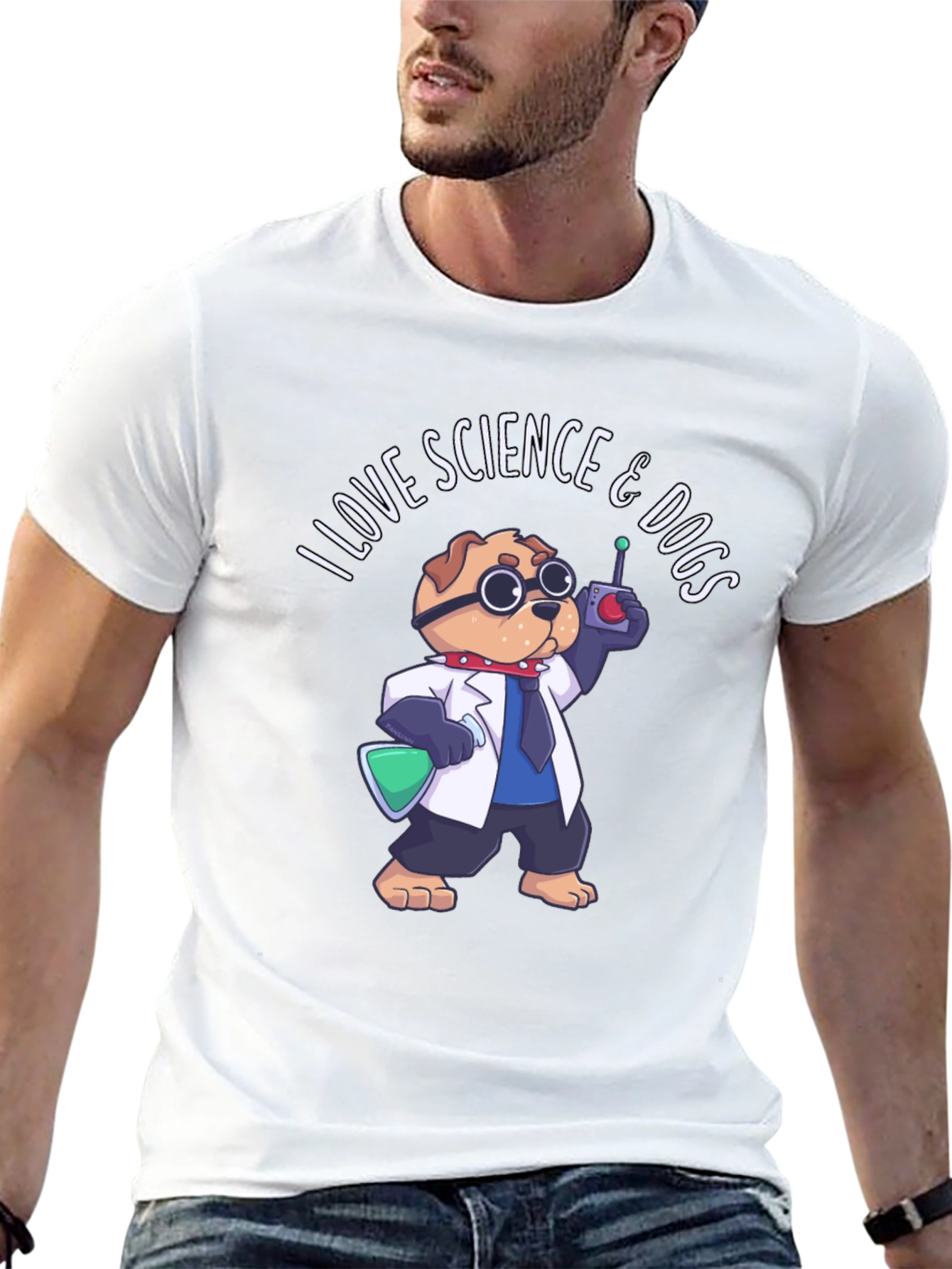 Science & Dogs T-Shirt - Black Cotton Tee