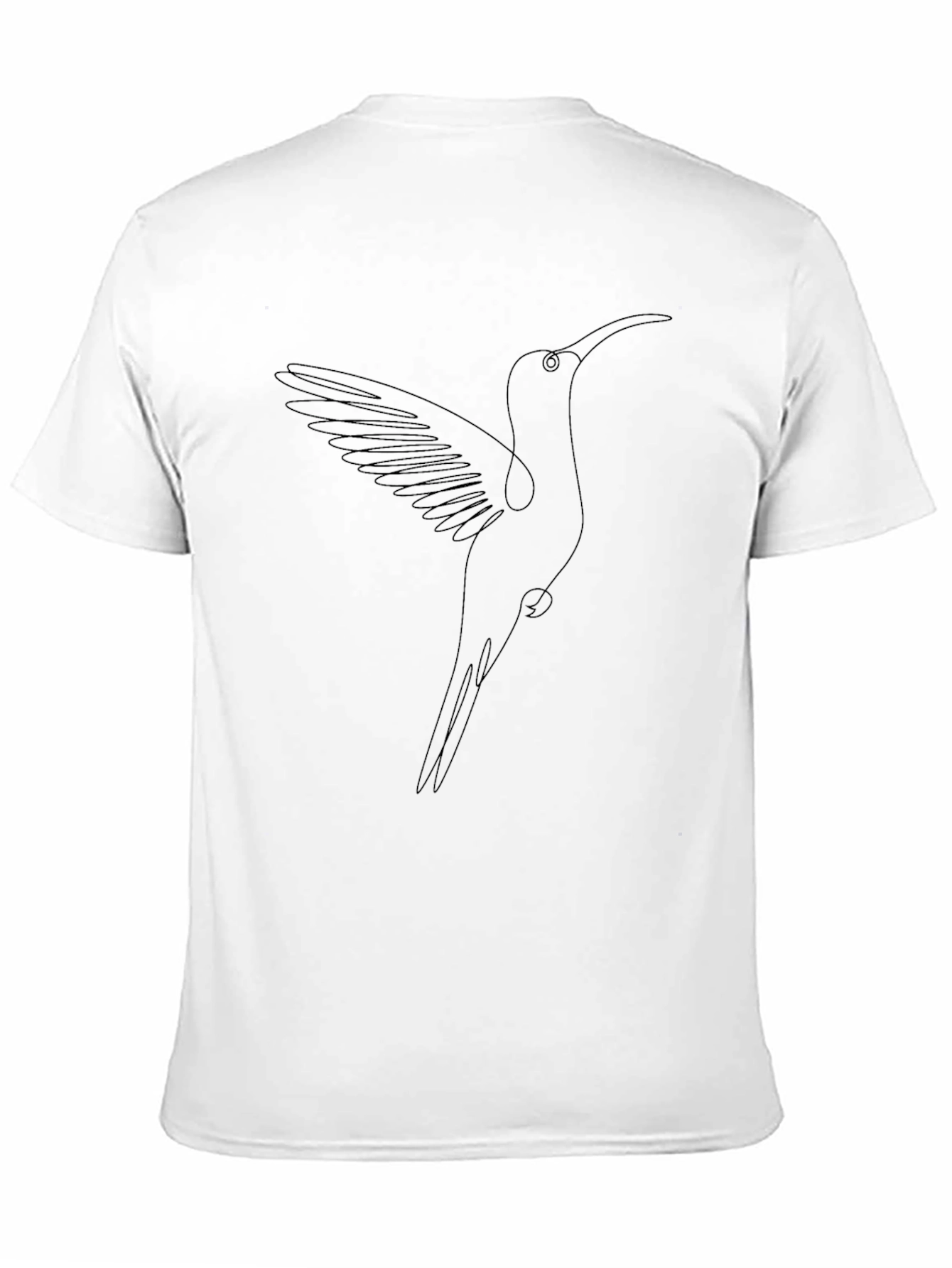 Hummingbird Line Art Black T-Shirt