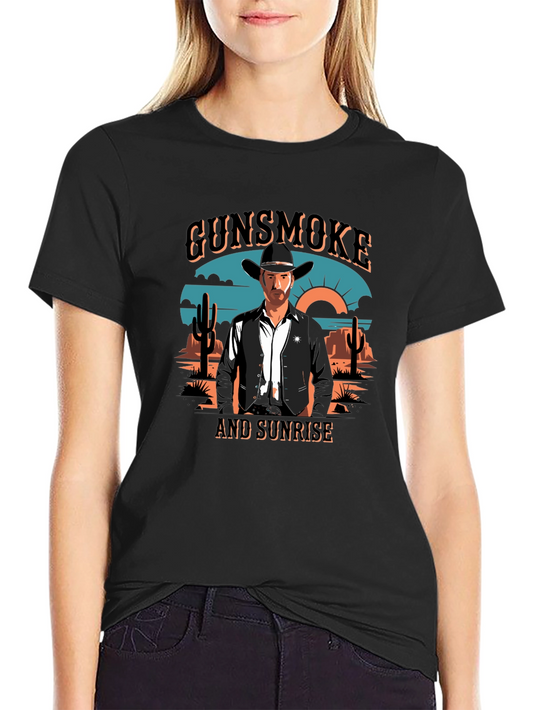 Gunsmoke and Sunrise Black Graphic Tee