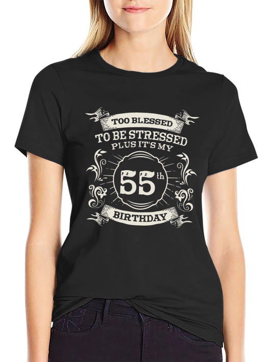 Blessed 55th Birthday Black T-Shirt