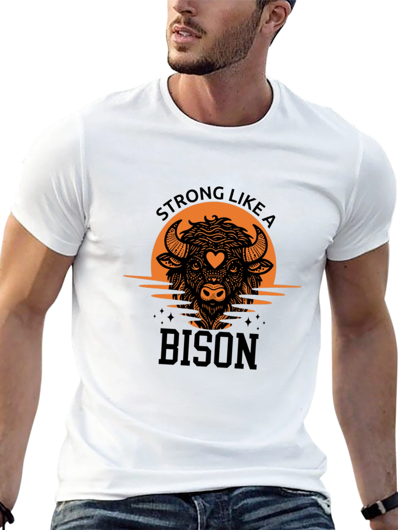 Strong Like a Bison Graphic Tee - Black