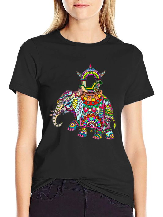 Colorful Elephant Graphic Tee - Unique Design