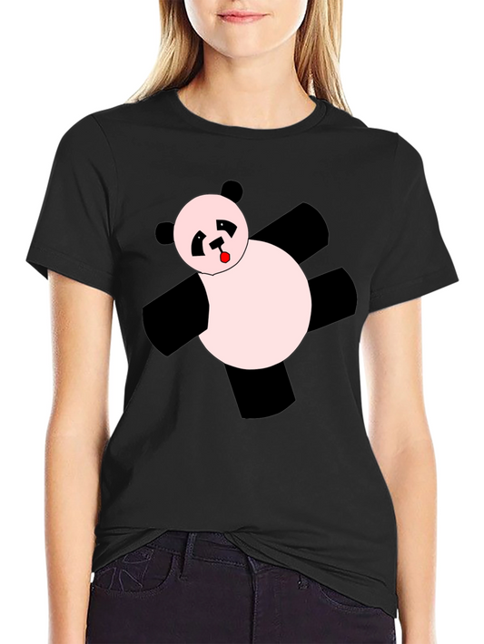 Funny Panda Graphic T-Shirt - Black Crew Neck Tee