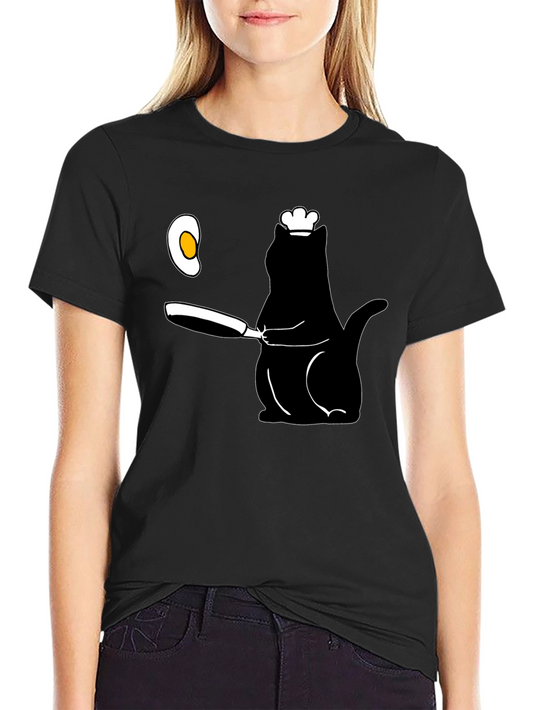 Chef Cat T-Shirt - Cooking Cat Design