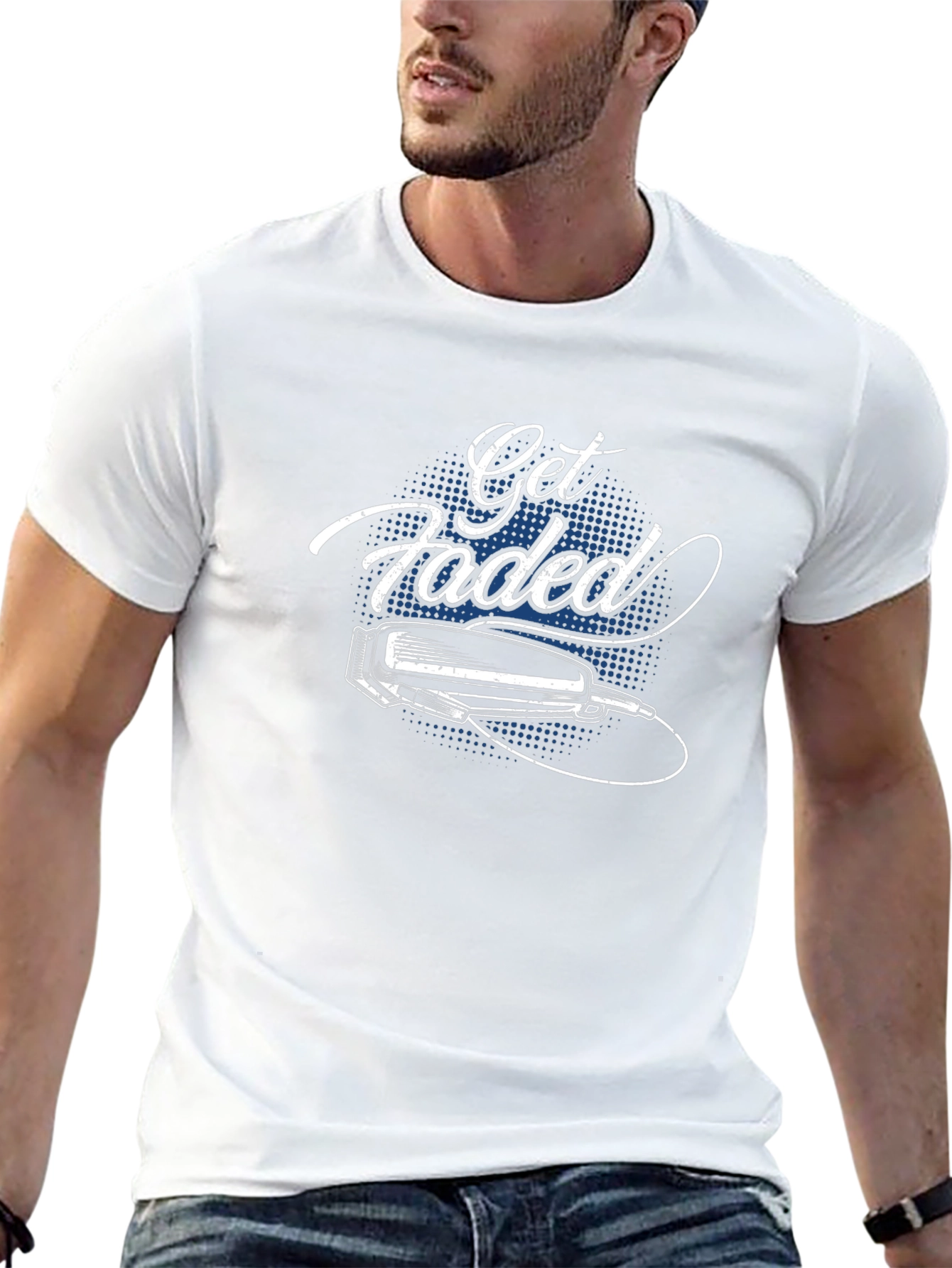 Get Faded Barber Tee - Stylish Black T-Shirt