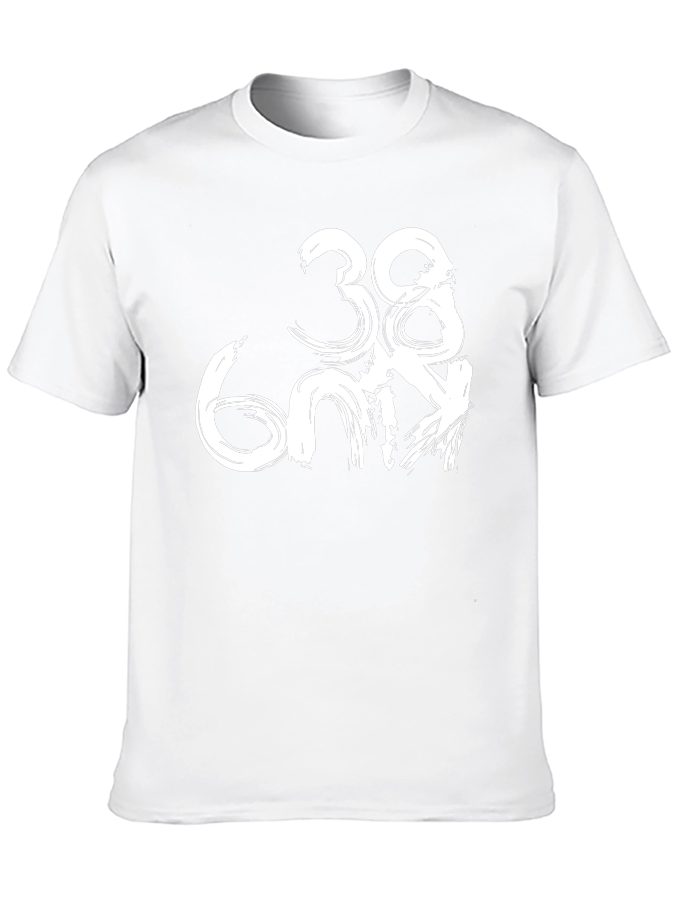 Trendy Black T-Shirt with Unique Brushstroke Number Design