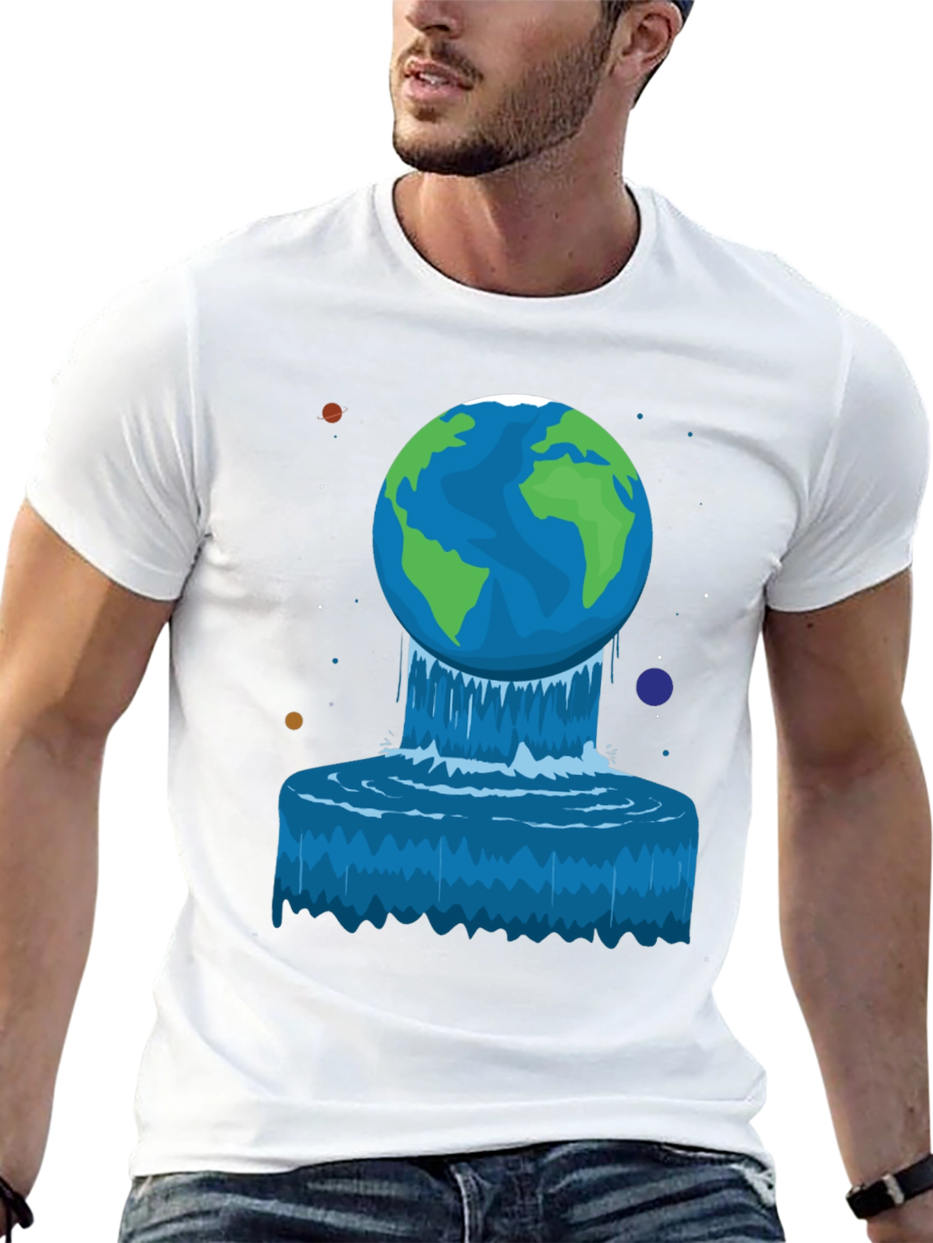 Earth Waterfall Graphic Tee - Unique Design!