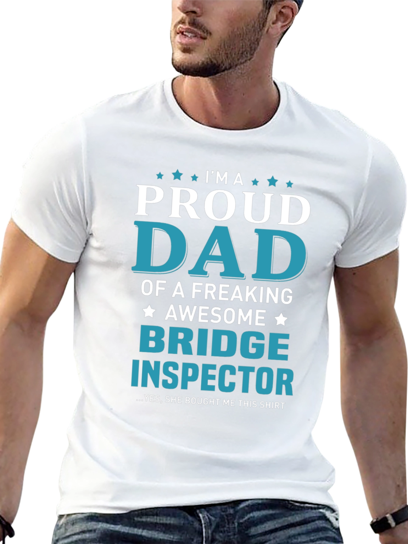 Proud Dad Bridge Inspector Graphic T-Shirt