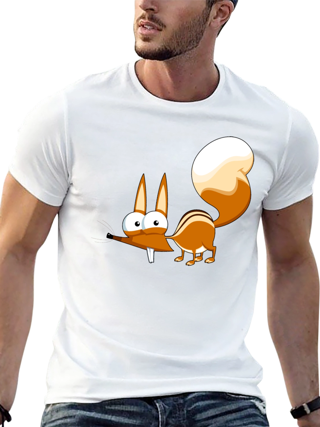 Funny Cartoon Squirrel Graphic T-Shirt