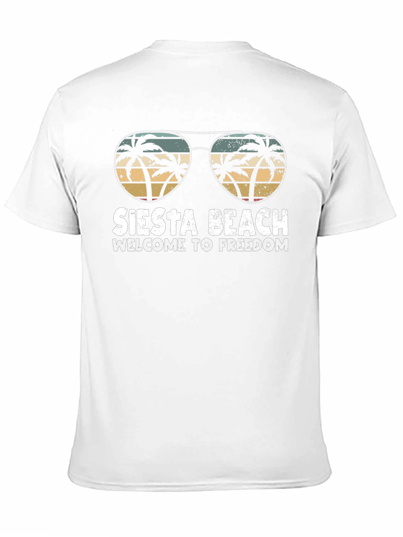 Siesta Beach T-Shirt - Palm Tree Sunglasses Graphic