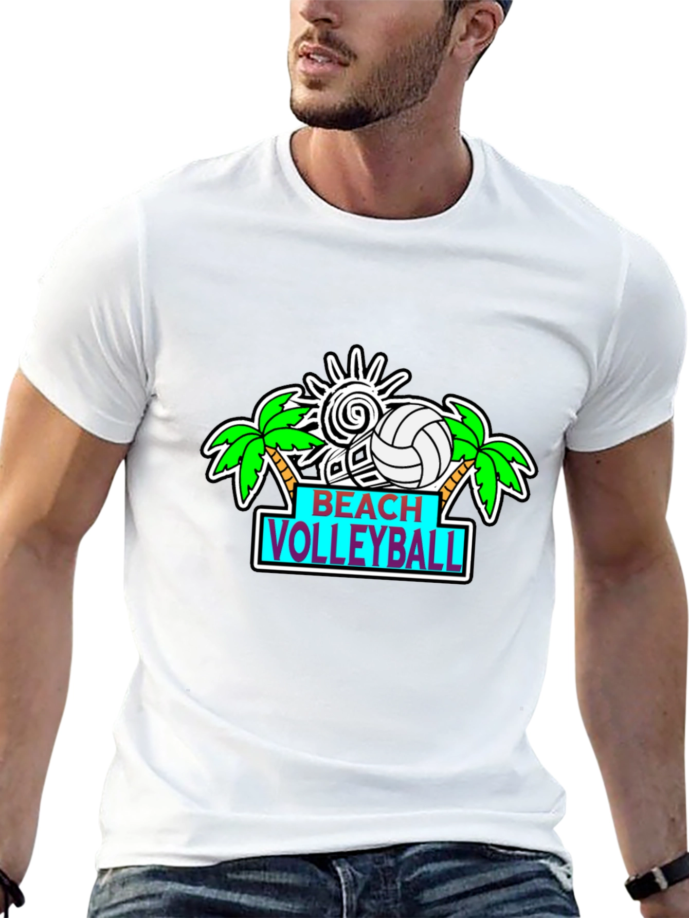 Beach Volleyball Graphic T-Shirt