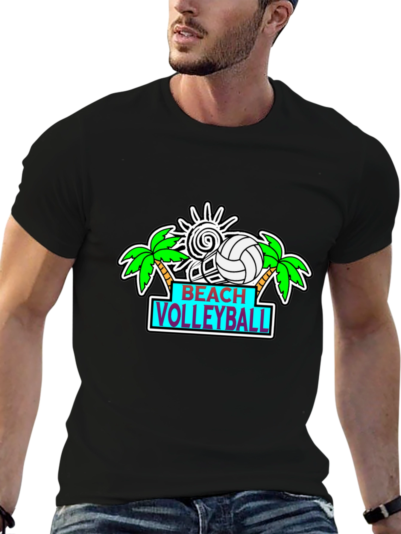 Beach Volleyball Graphic T-Shirt