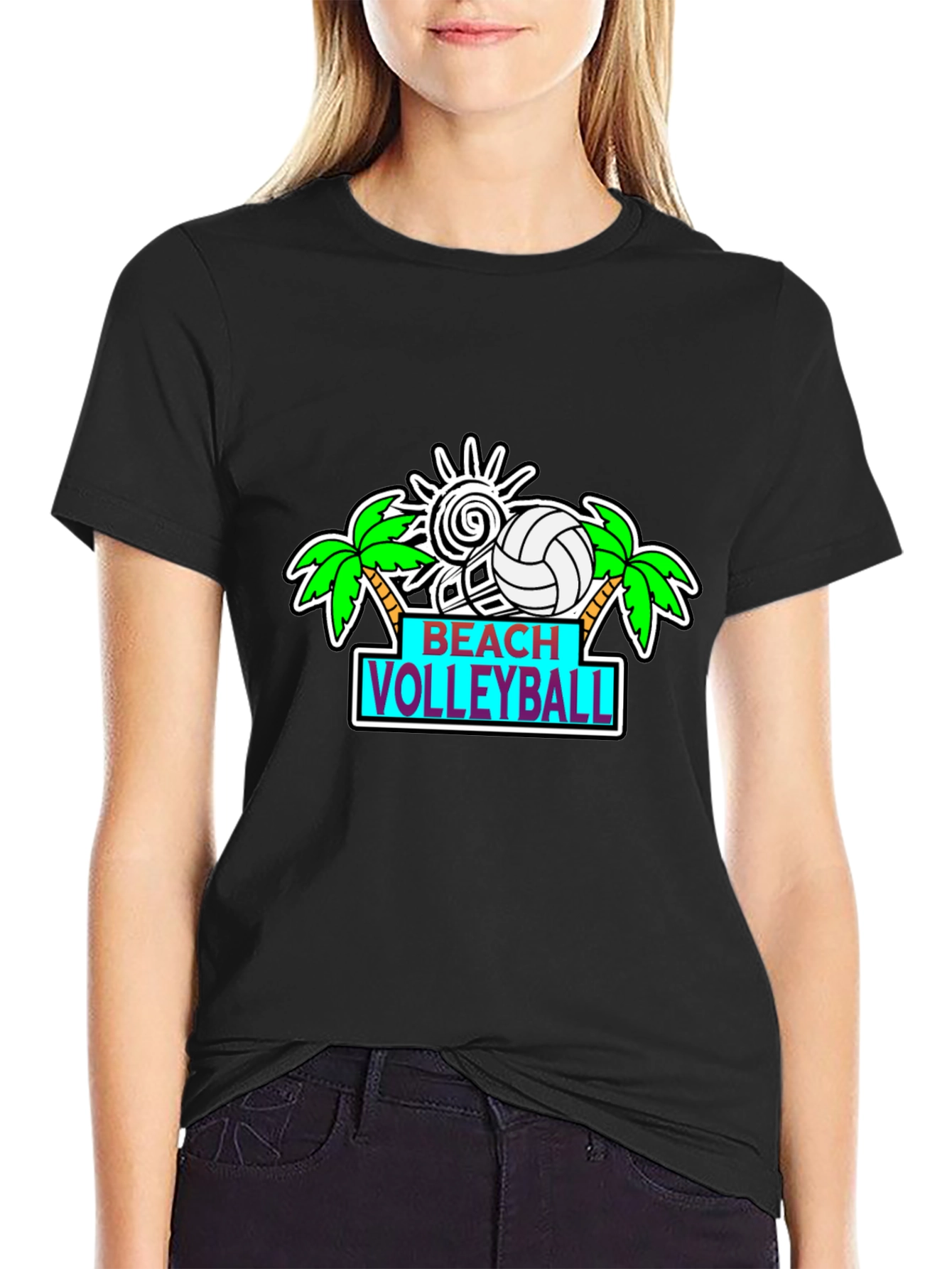 Beach Volleyball Graphic T-Shirt